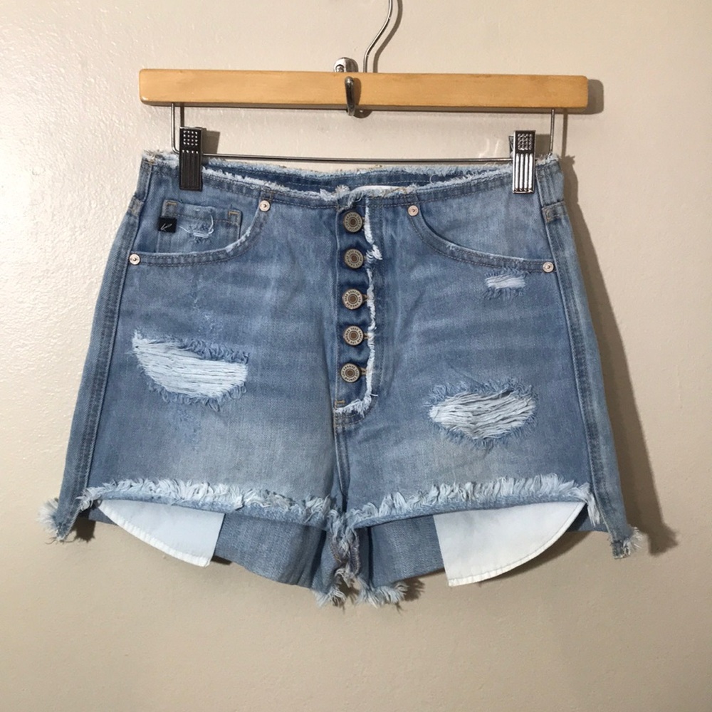 NWOT KanCan Distressed Denim Women Shorts‎